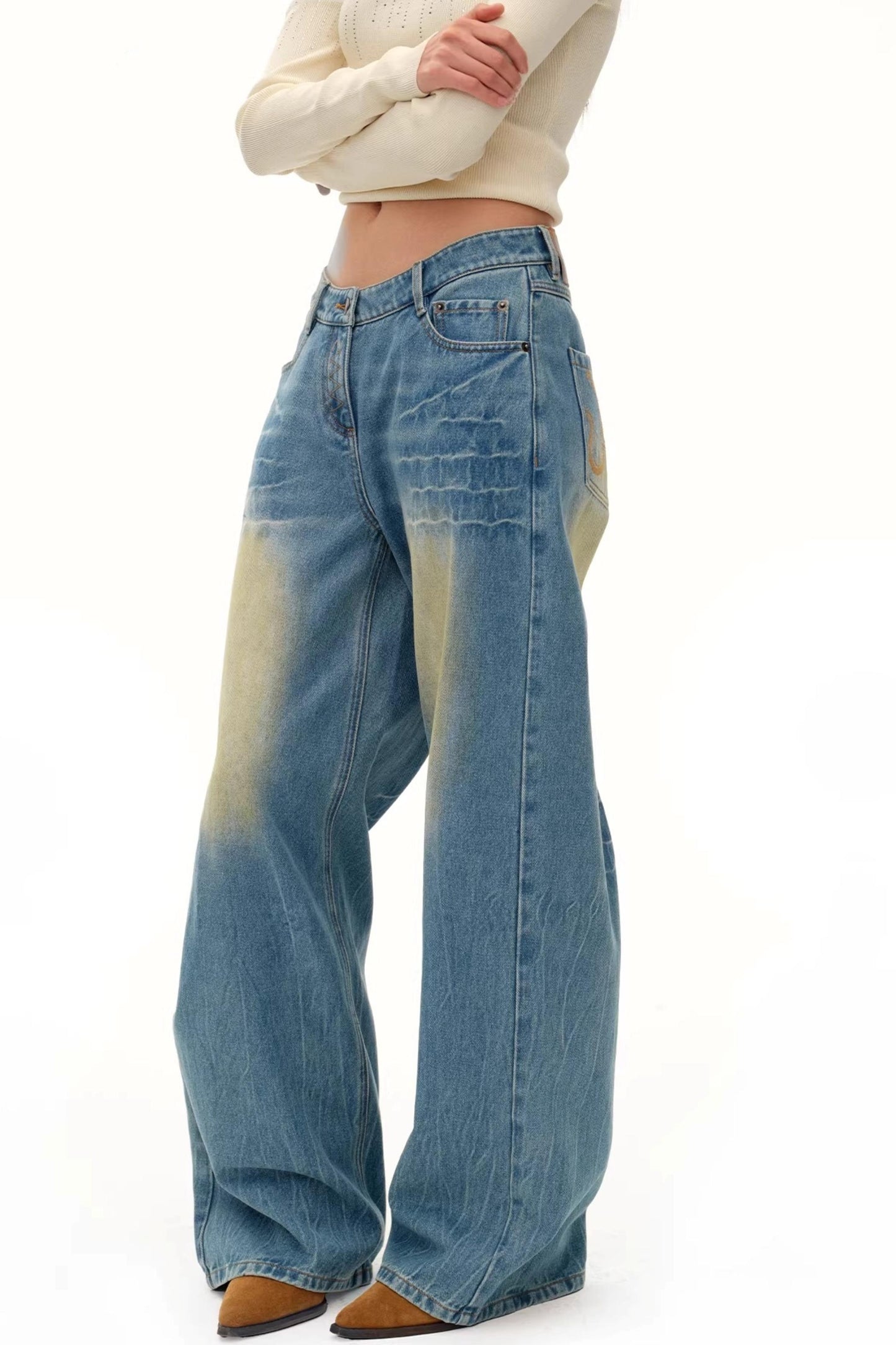 Vintage-Jeans mit weitem Bein