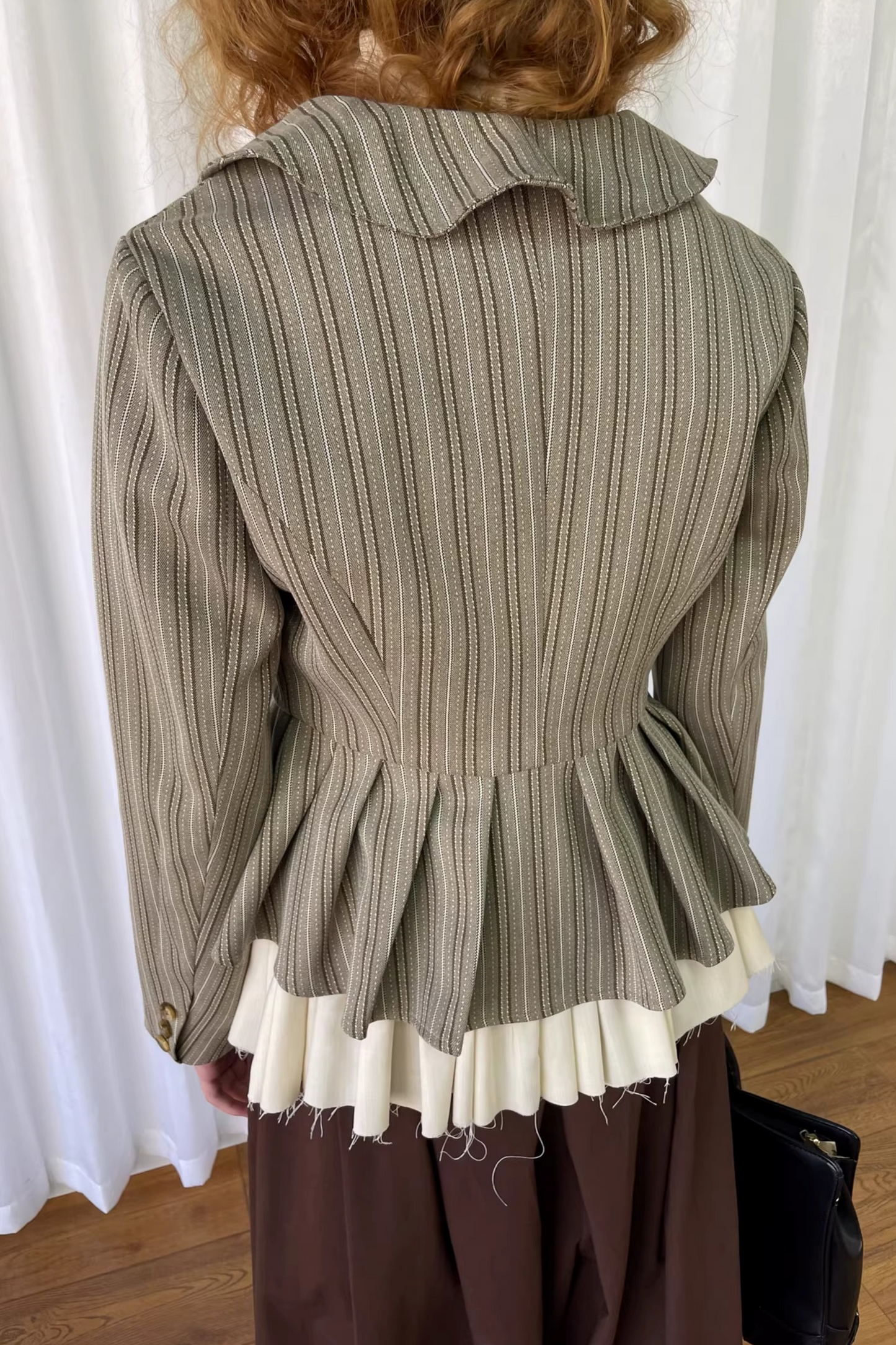 Striped Lace Trim Jacket