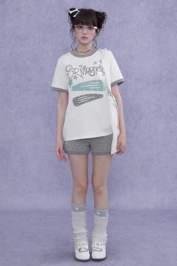 Sweet Cool Print T-Shirt Shorts Set-Up