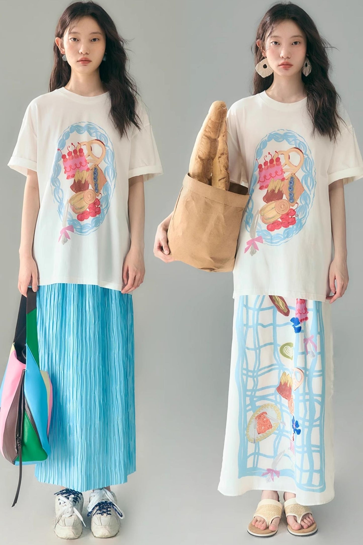 Hand-Painted Crewneck Cotton T-Shirt