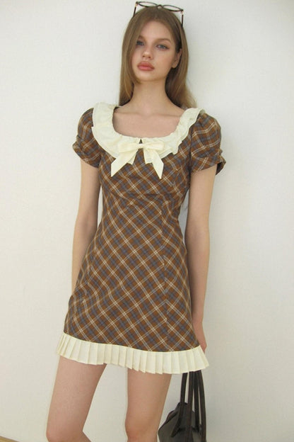 Check A-Line Waist Dress