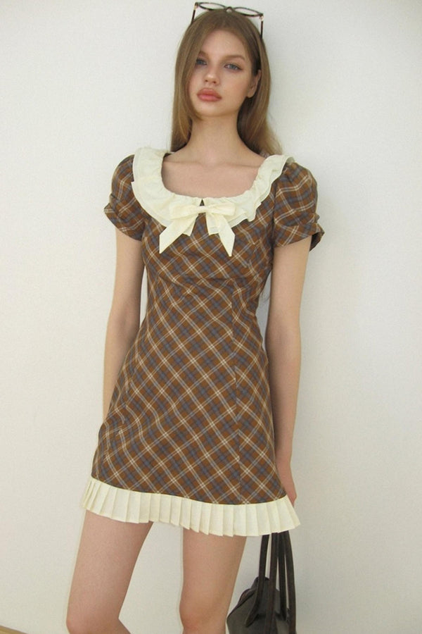 Check A-Line Waist Dress