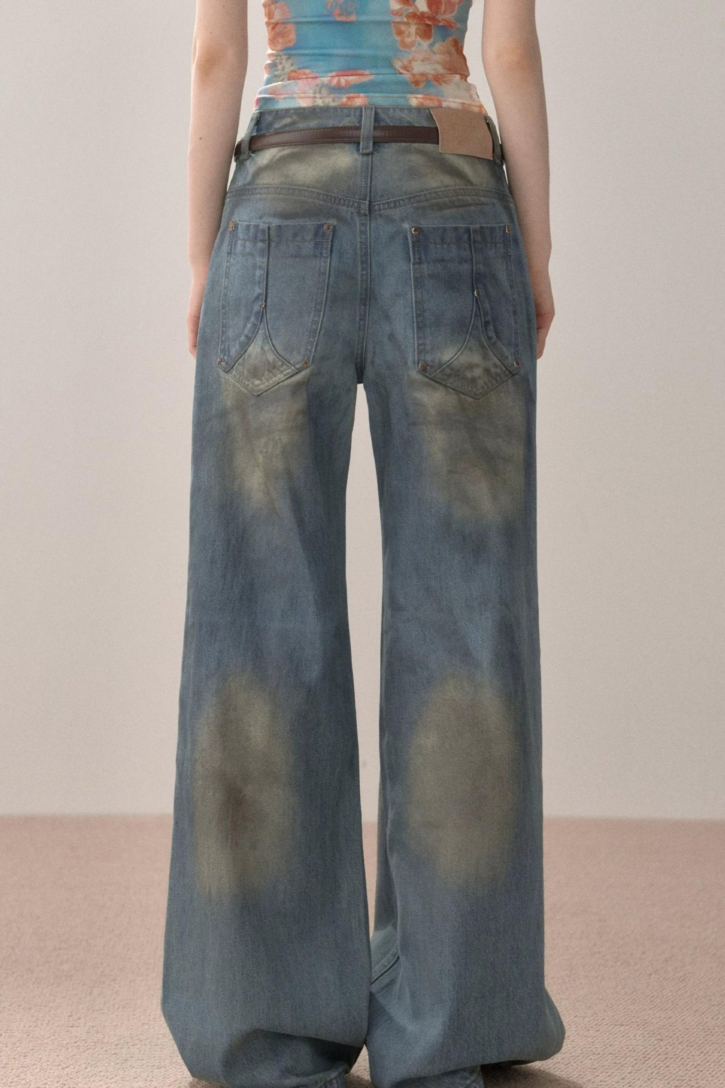 Vintage Gradient Ripped Jeans