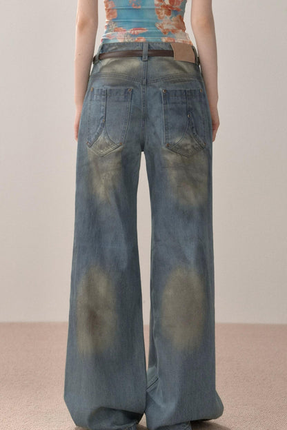 Vintage Gradient Ripped Jeans