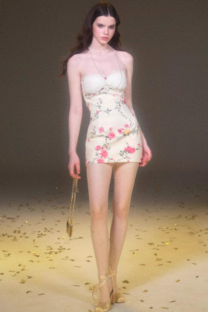 프린트 울 튜브 원피스 세트