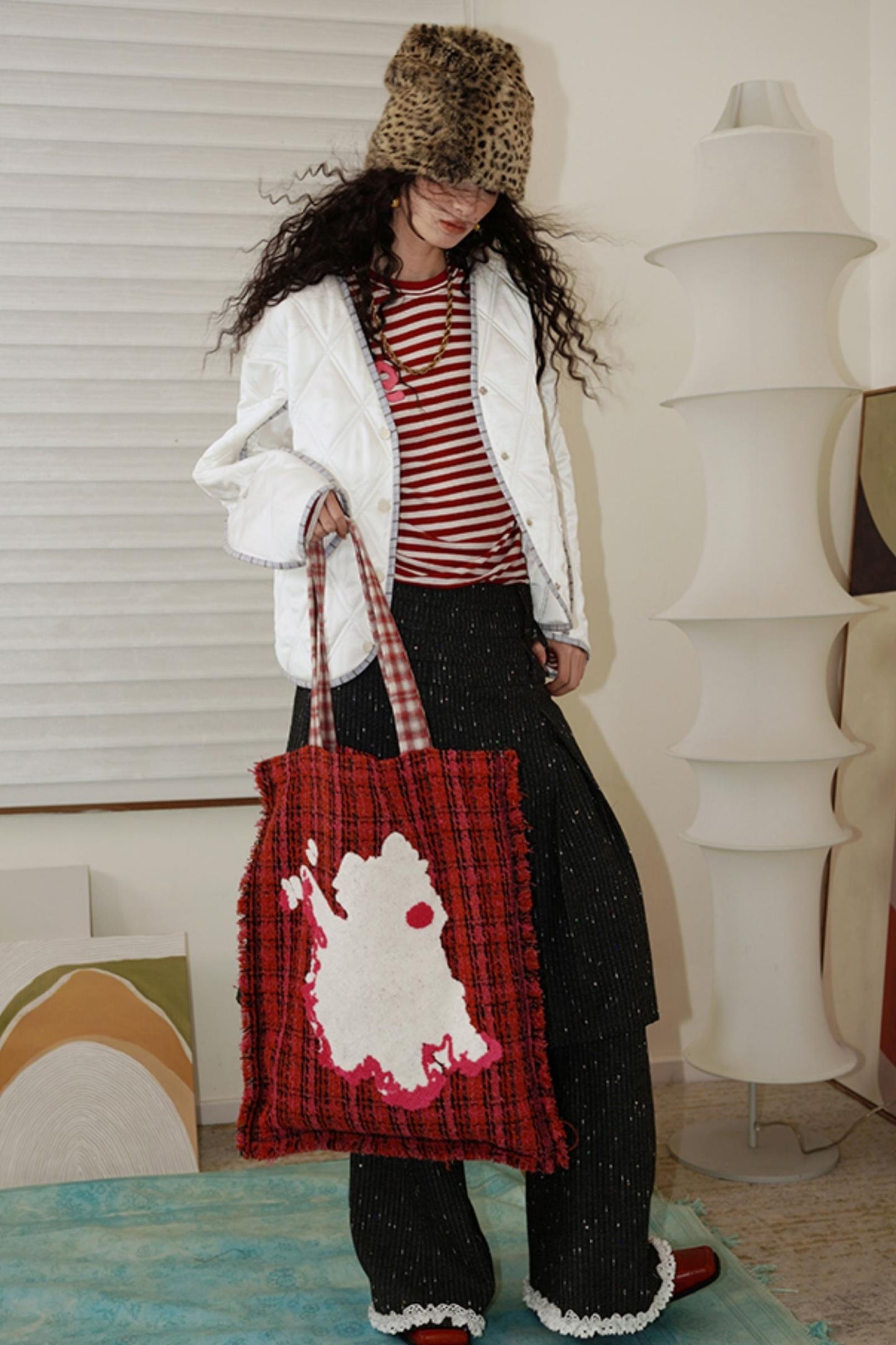 Highland Pup Plaid Tote Bag