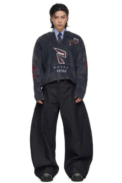 Vintage Wide Leg Cow Denim Jeans