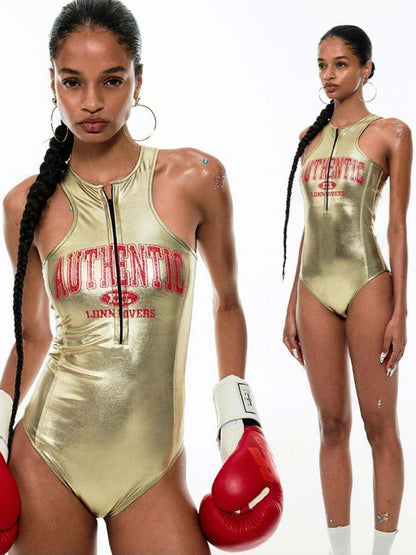 Sexy Shiny Tight One-Piece Swimsuit