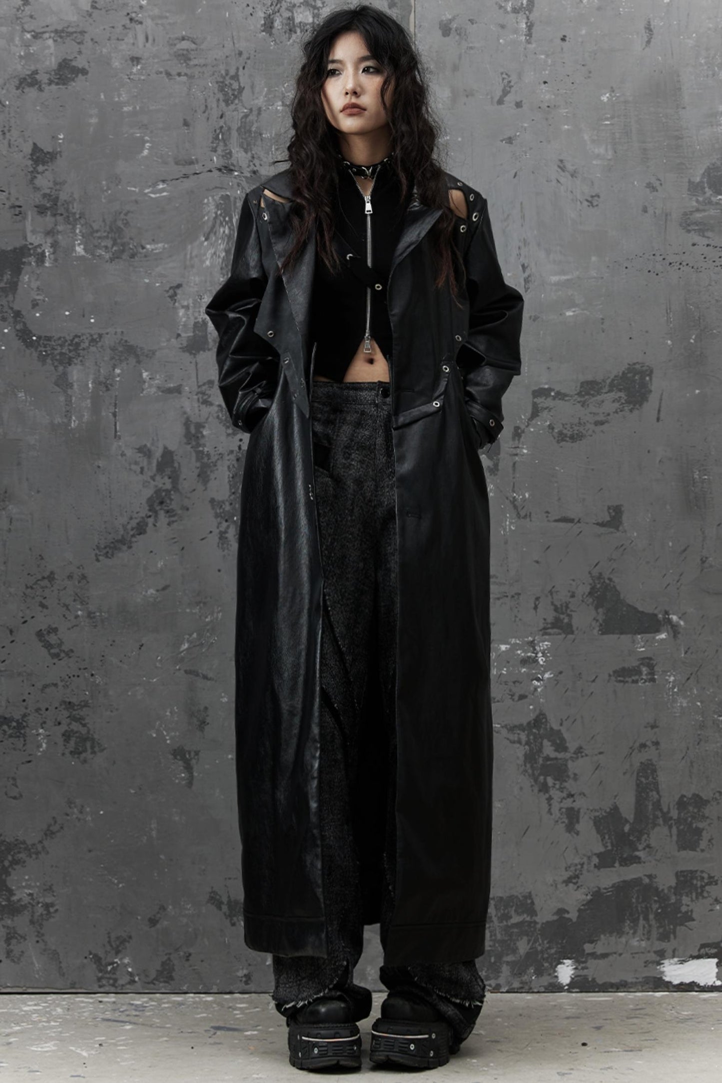 Dark Silhouette Leather Coat