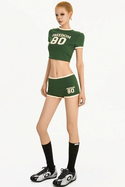 Summer Athleisure Crop Top Set
