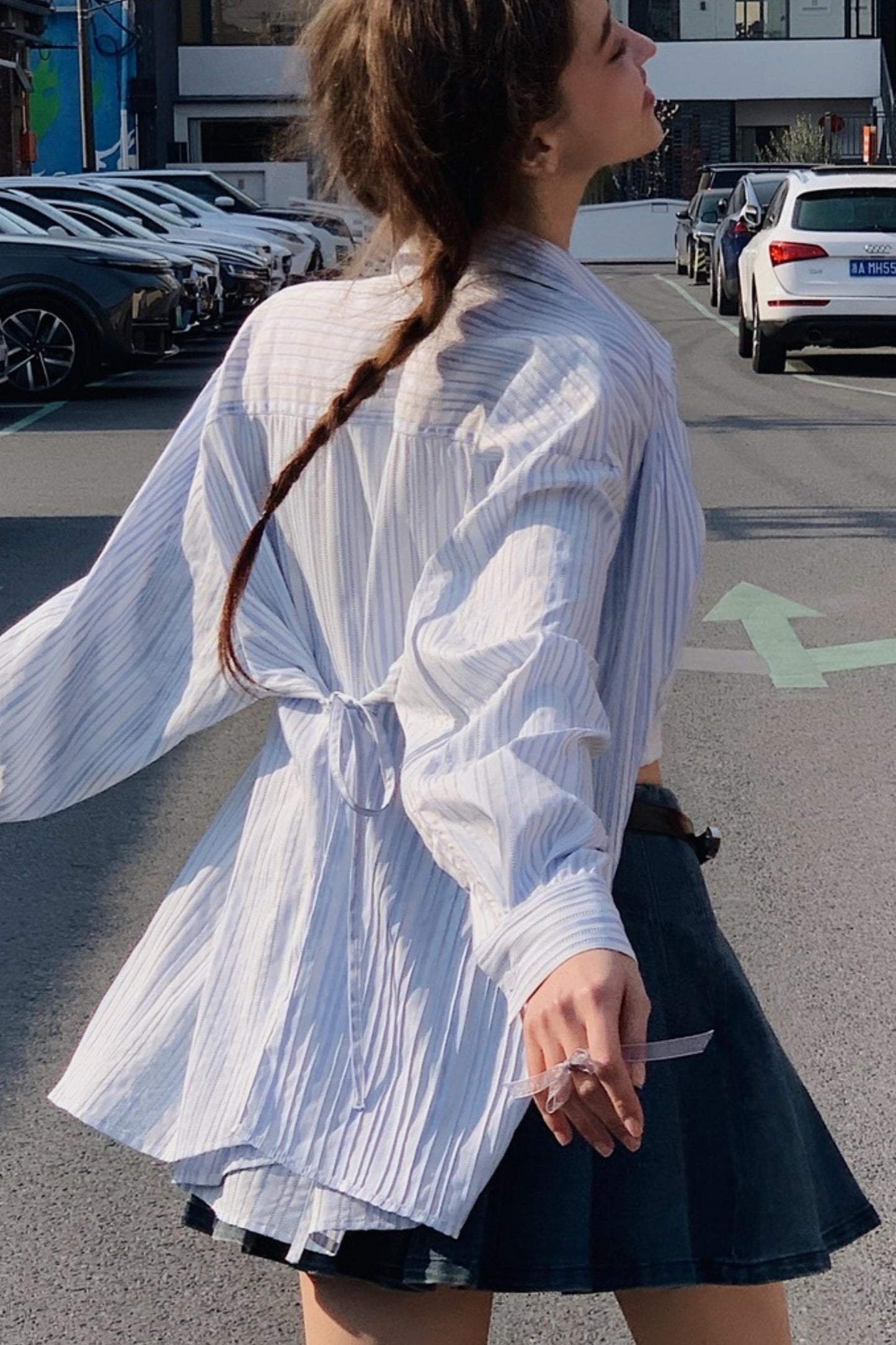 Blue Striped Casual Set-Up