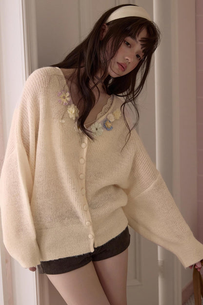 Sweet Floral Knit Sweater