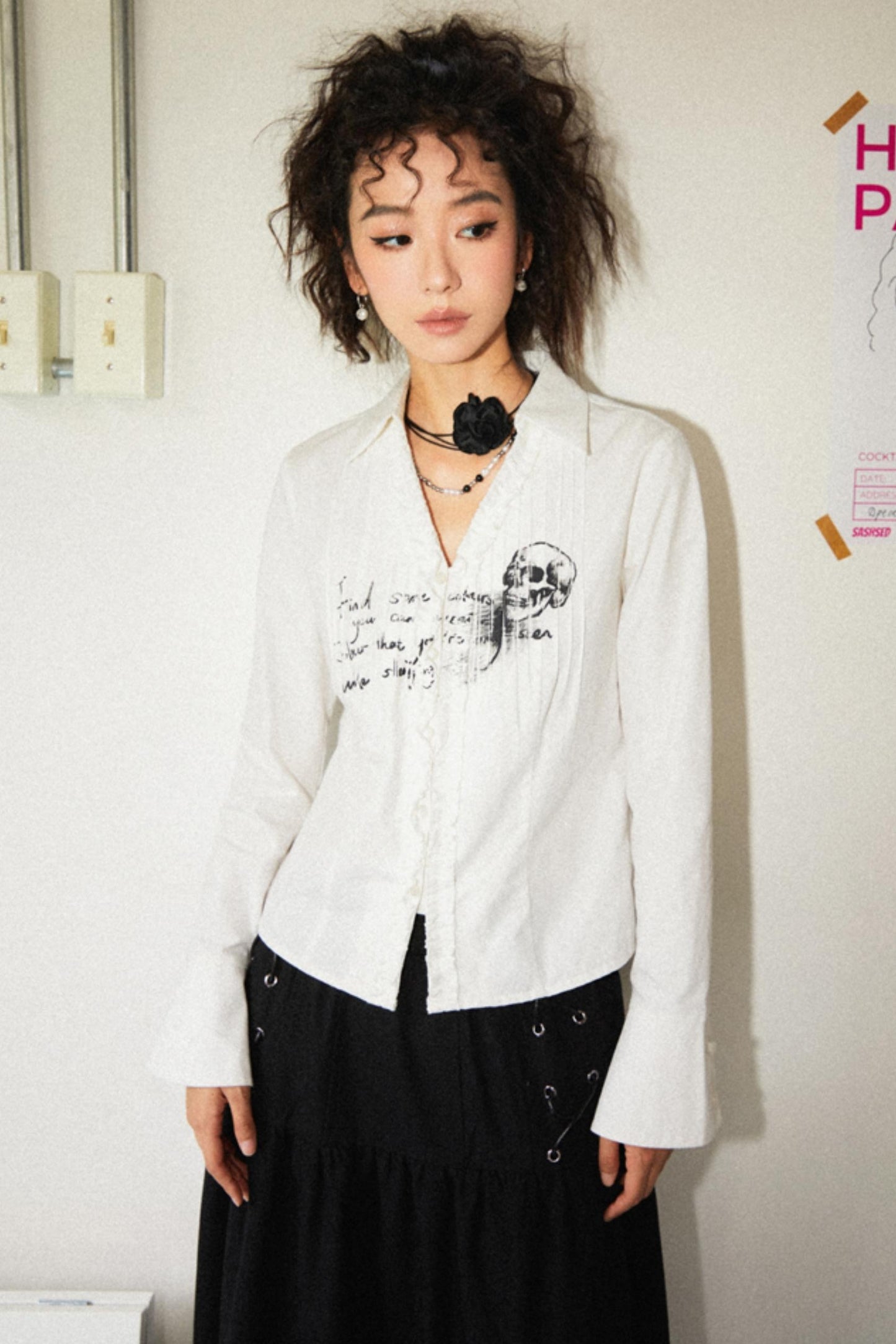 Rock Gasha Printed Tuck Shirt