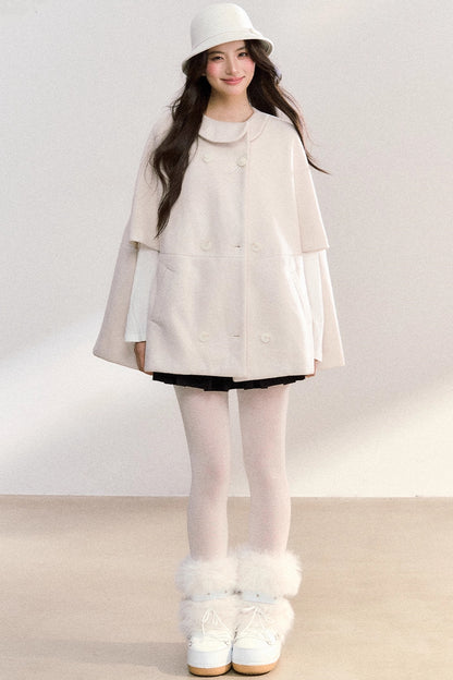Doll Collar Woolen Cape Coat