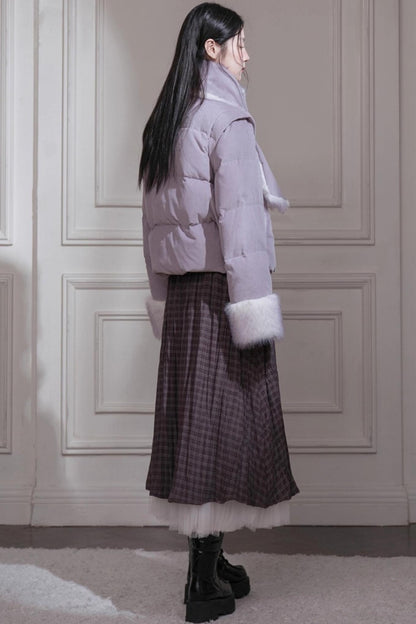 Romantic Pleated Plaid Skirt