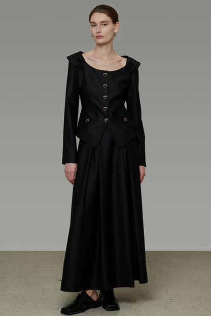 Square Neck Short Top & Skirt Set-Up