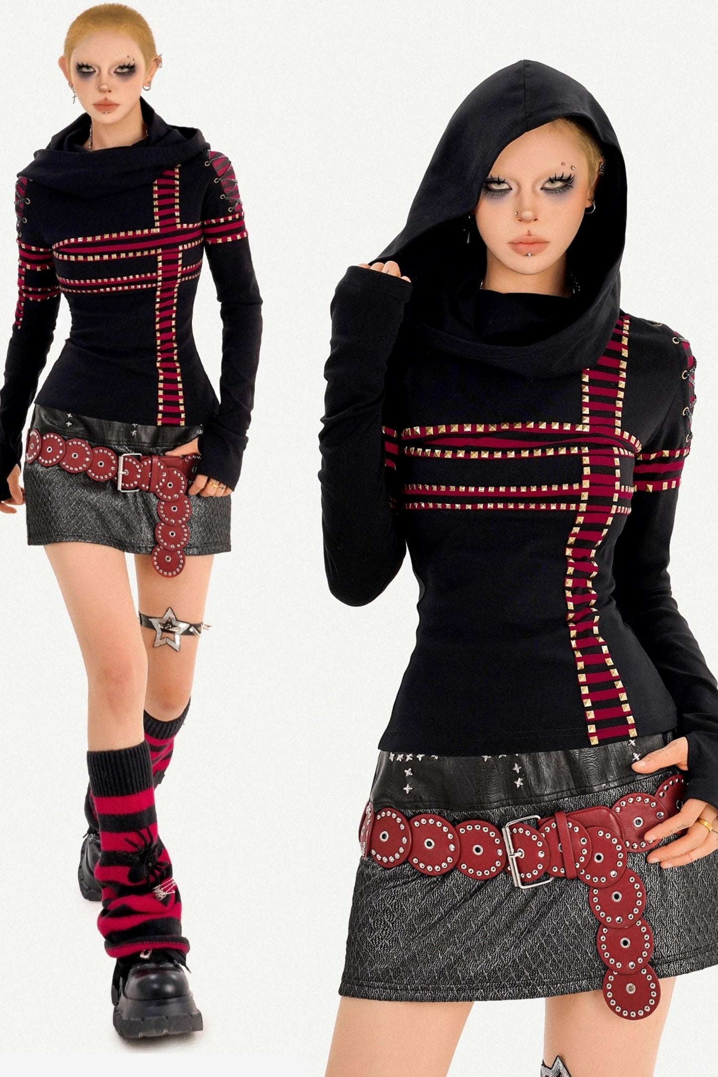 Dark Punk Hooded Top