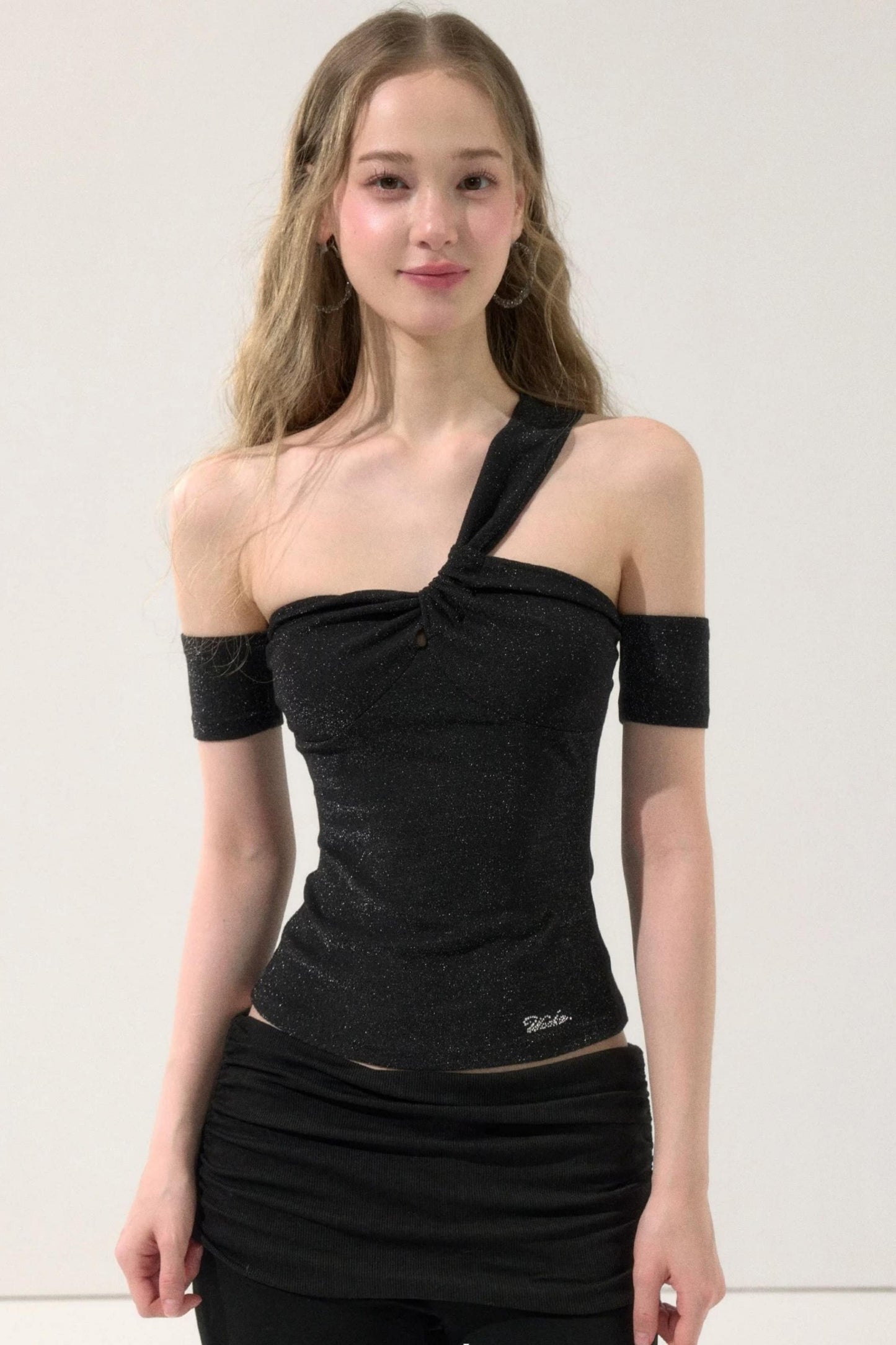 Slim-Fit Halter Off-Shoulder Top