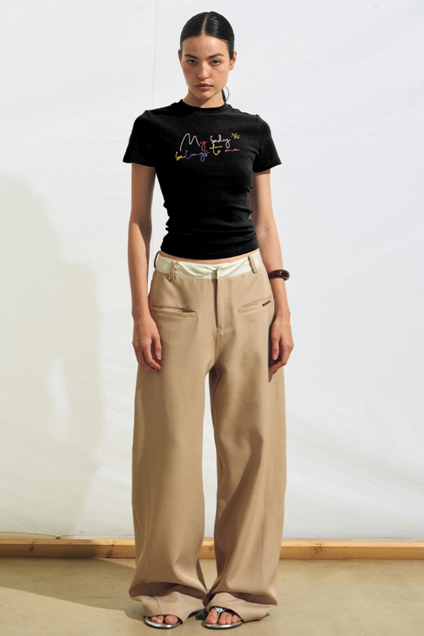 Retro Satin Slim Fit Pants