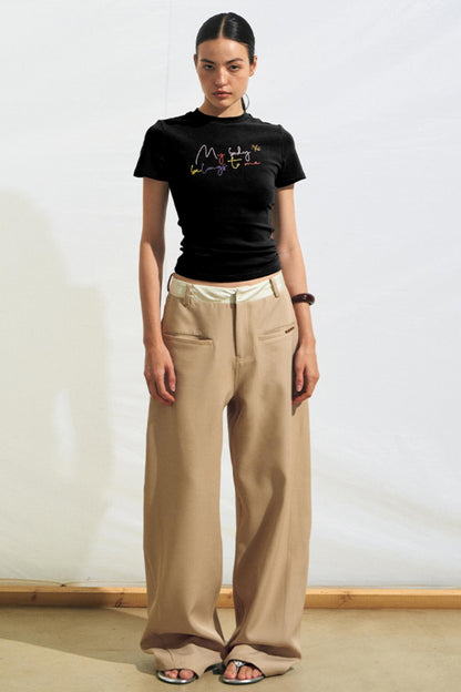 Retro Satin Slim Fit Pants