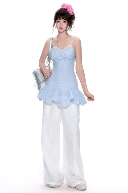 Summer Plaid Halter Top