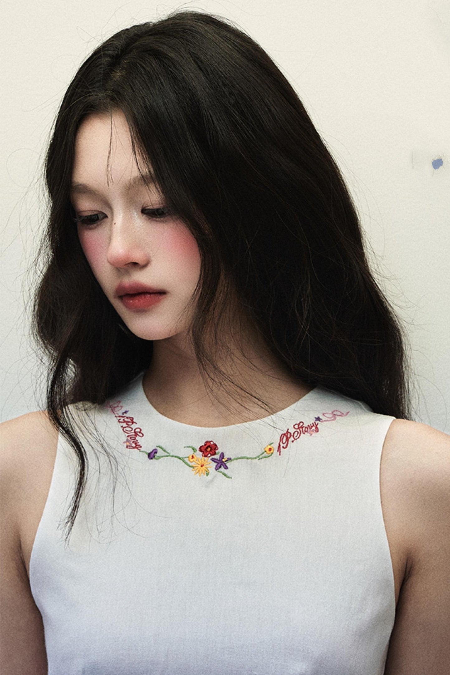 Summer Embroidered Vest Dress