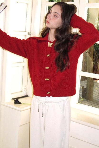 Winter Gingerbread Knitted Cardigan Set-Up