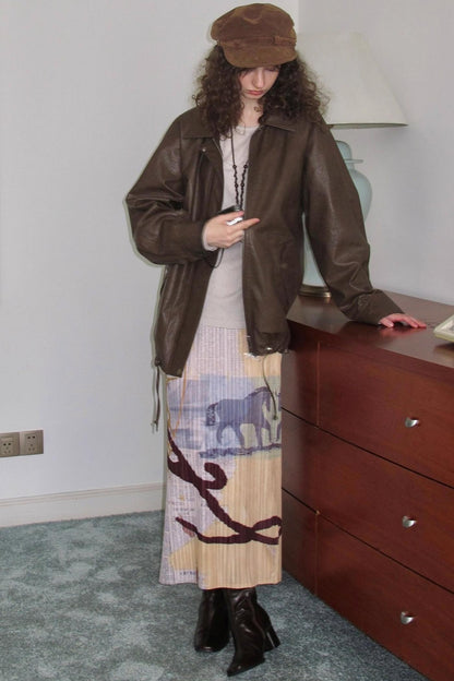 Vintage Matte Coffee Leather Jacket