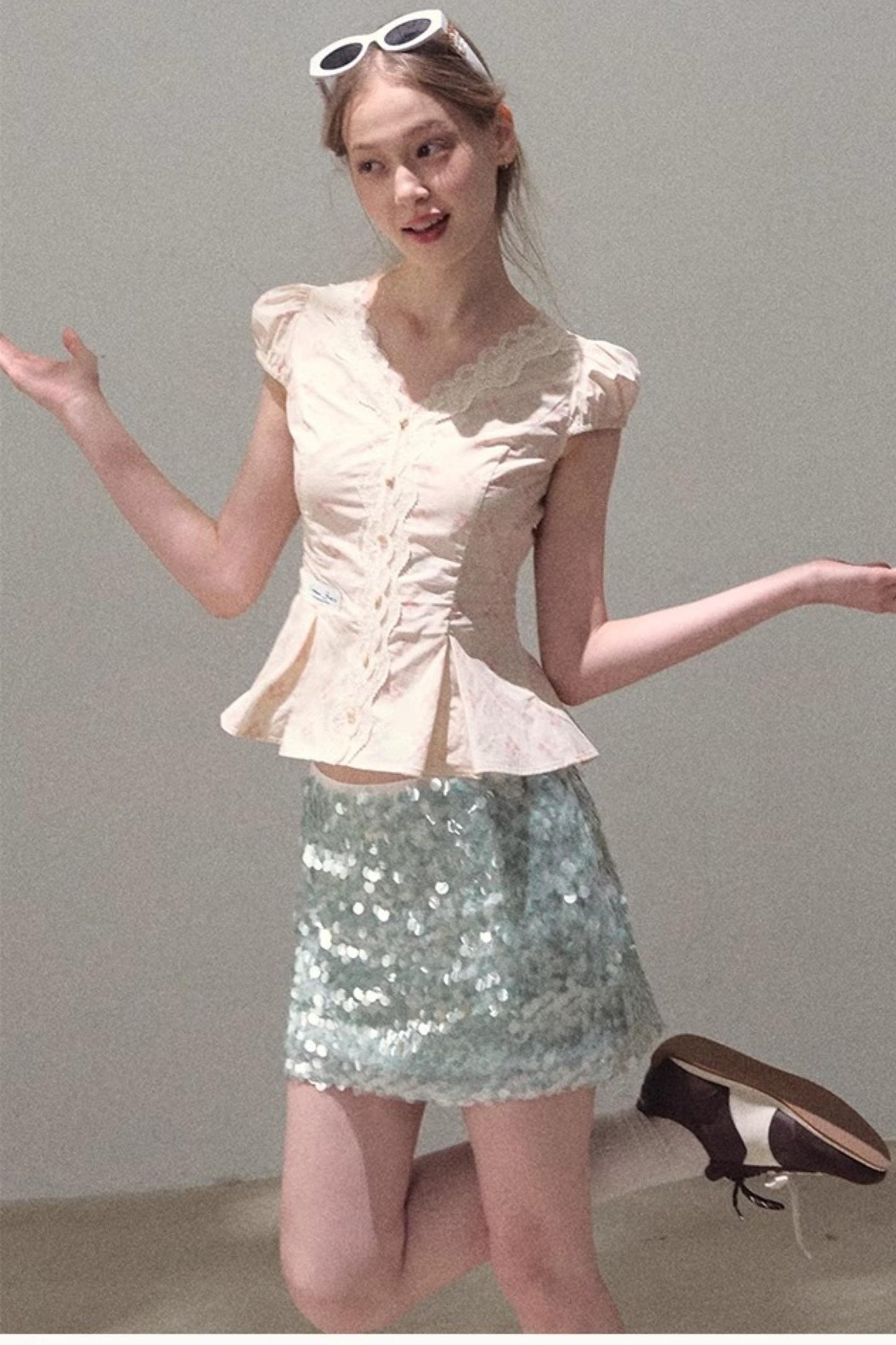 Sequin A-Line Mini Skirt