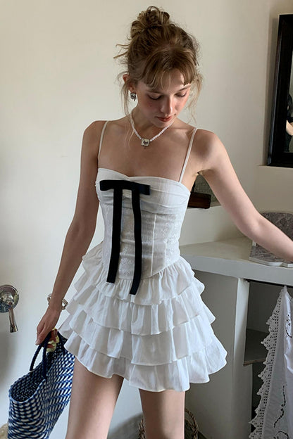 Seine White Lace A-Line Slip Dress