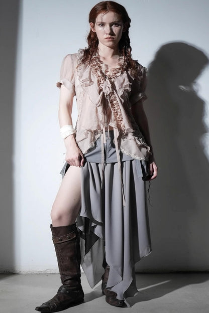Gauze Ruffle Shirt