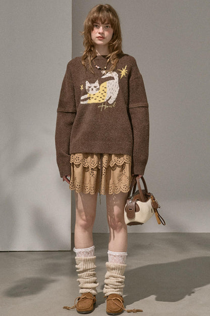 Cute Slouch Knit Sweater Top