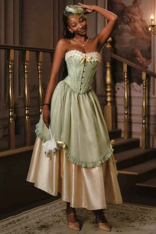 Green Lace Corset Skirt Set-Up