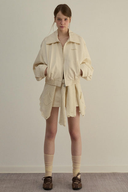 Embroidered A-Line Jacket Skirt Set-Up