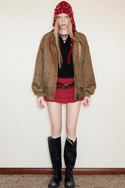 Retro Kunstlederjacke