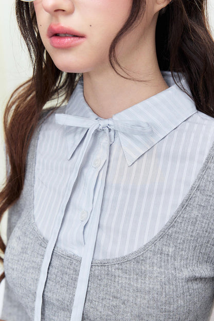 Slim Line Layered Knit Top