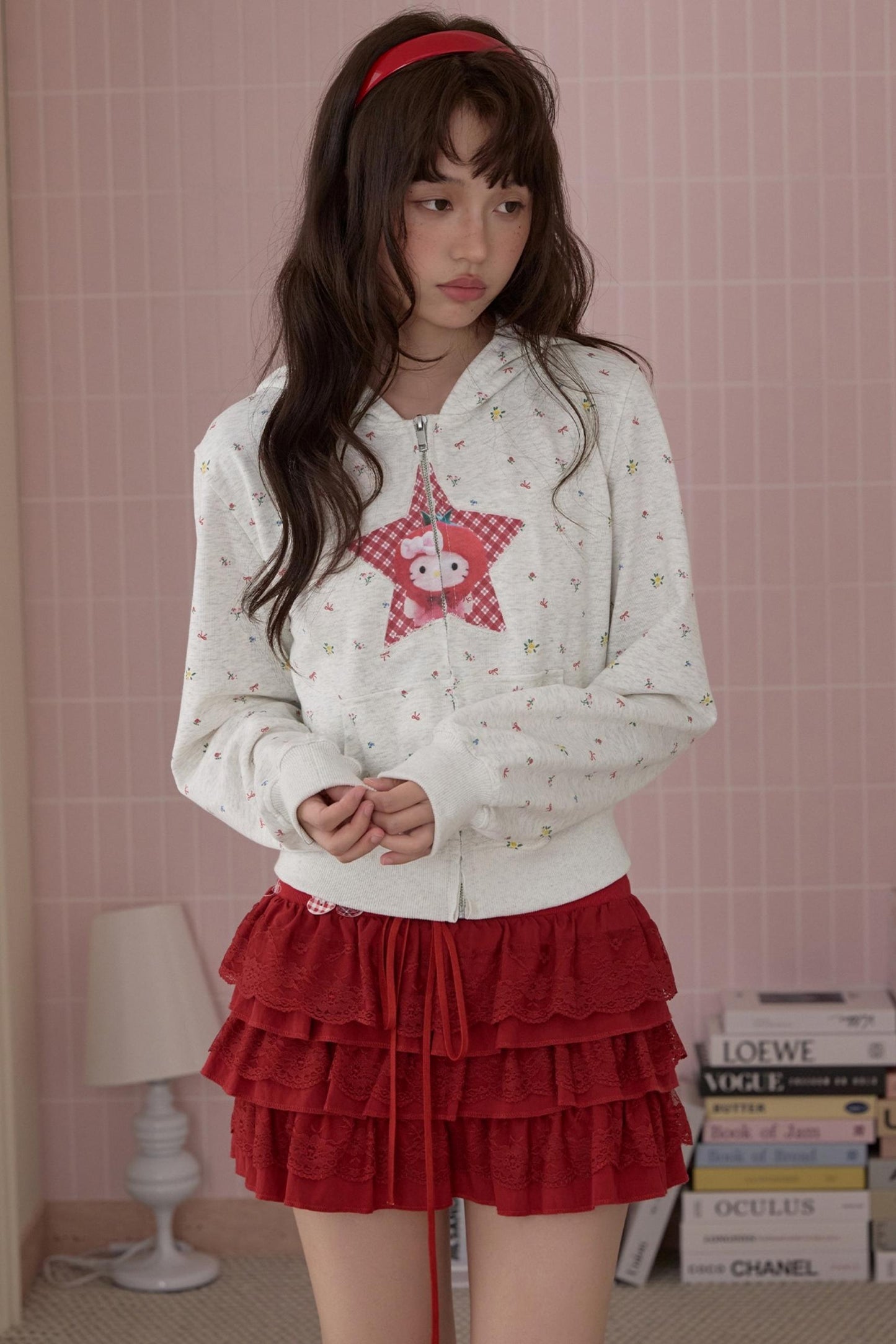 Elegant Red Lace Cake Skirt