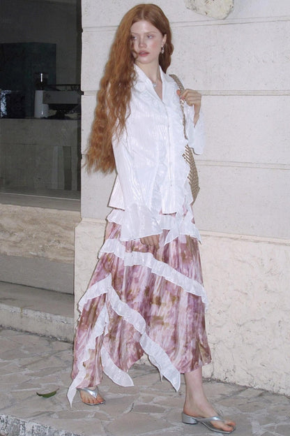 Dark Lace Waist Shirt & Skirt Set-Up