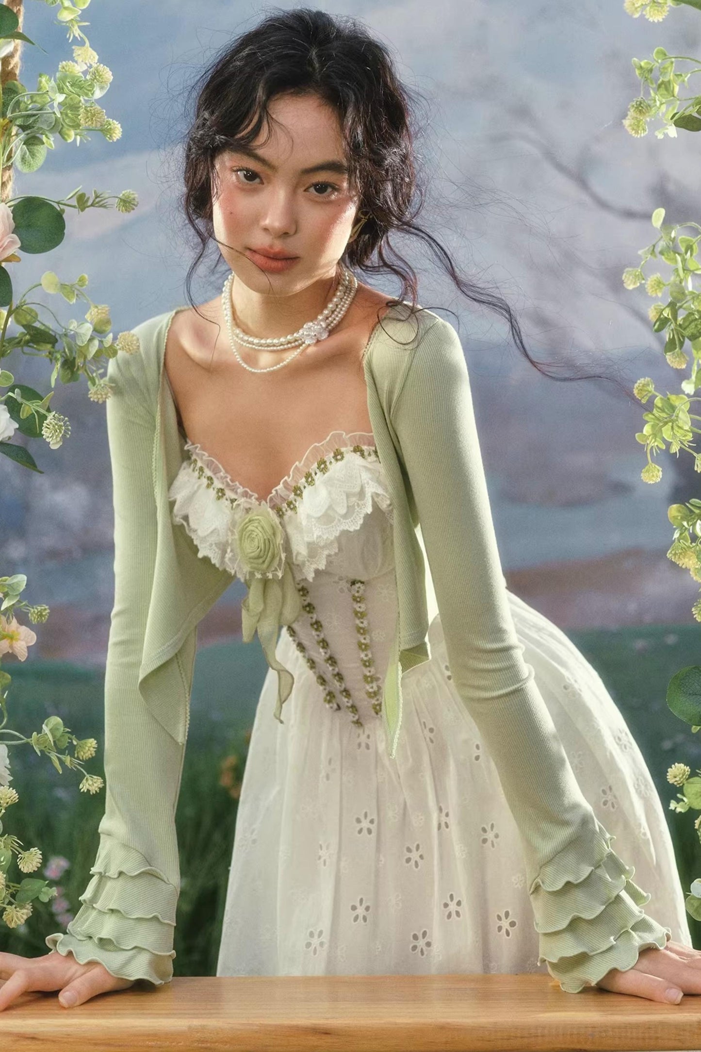 French Pastoral Floral Dress Set-Up