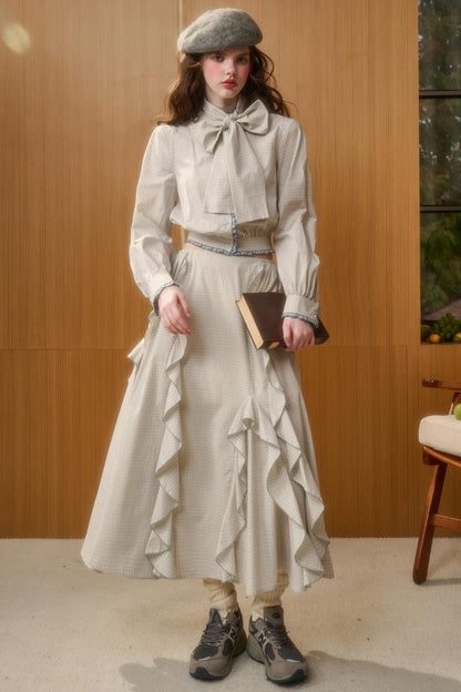 Gentle Wind Cotton Top & Skirt Set-Up