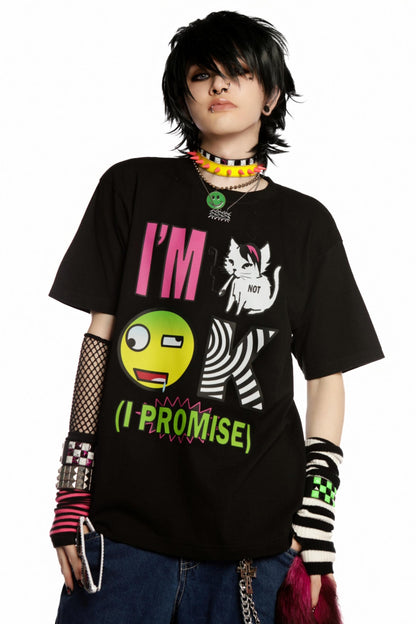 Emo Printed Punk Style T-Shirt