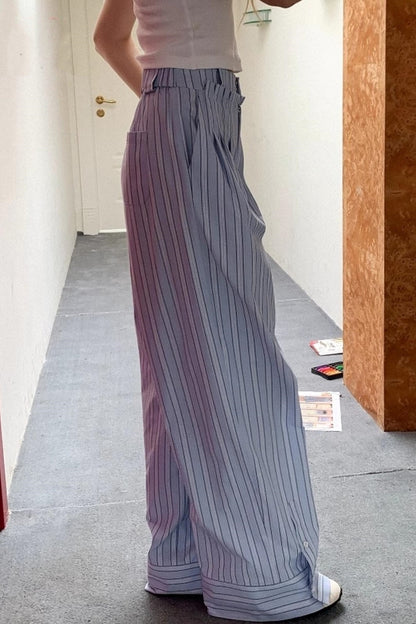 Vintage Blue Wide-Leg Pants