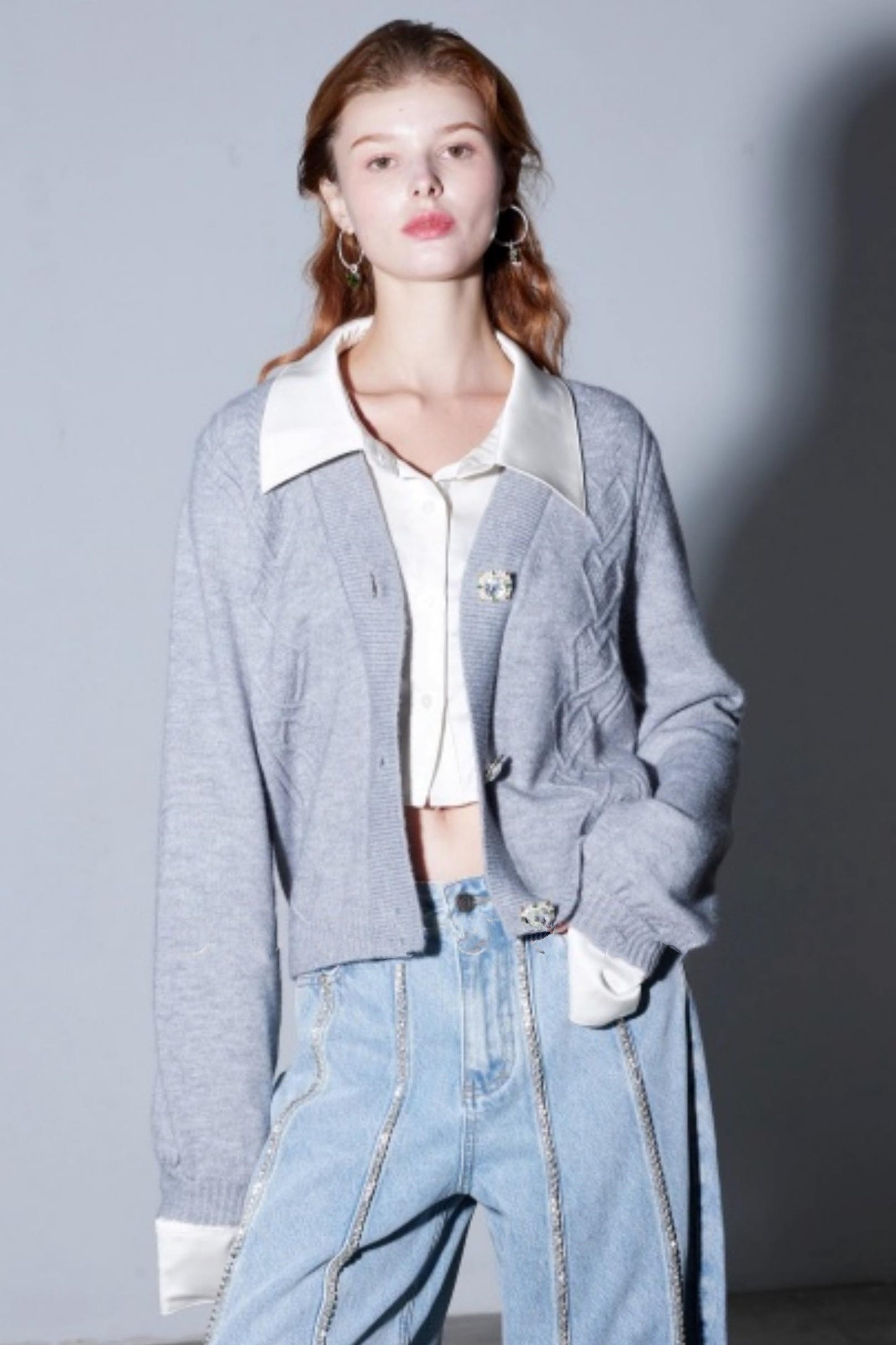 Winter Twist Lantern Sleeve Cardigan