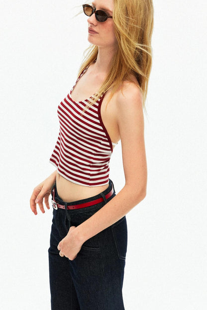 Color-Block Halter Camisole Top