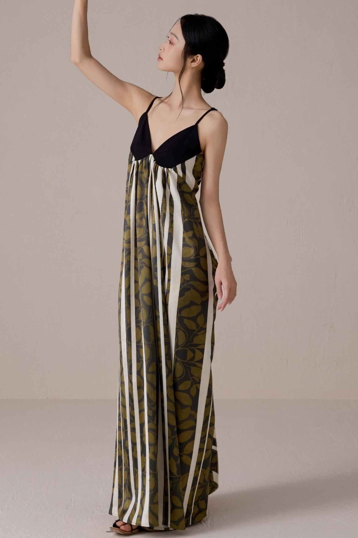 Striped V-Neck Dress