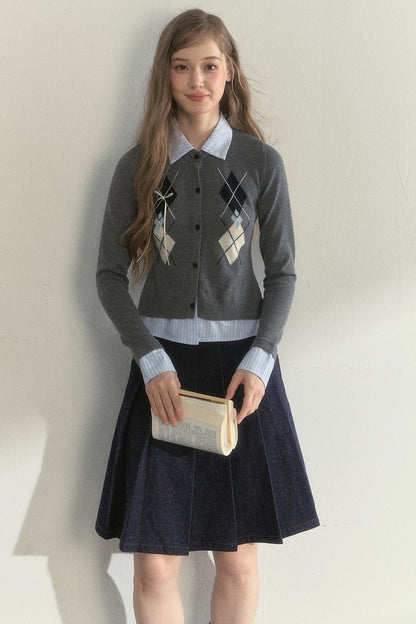 Vintage Rhombus Knit Sweater Top