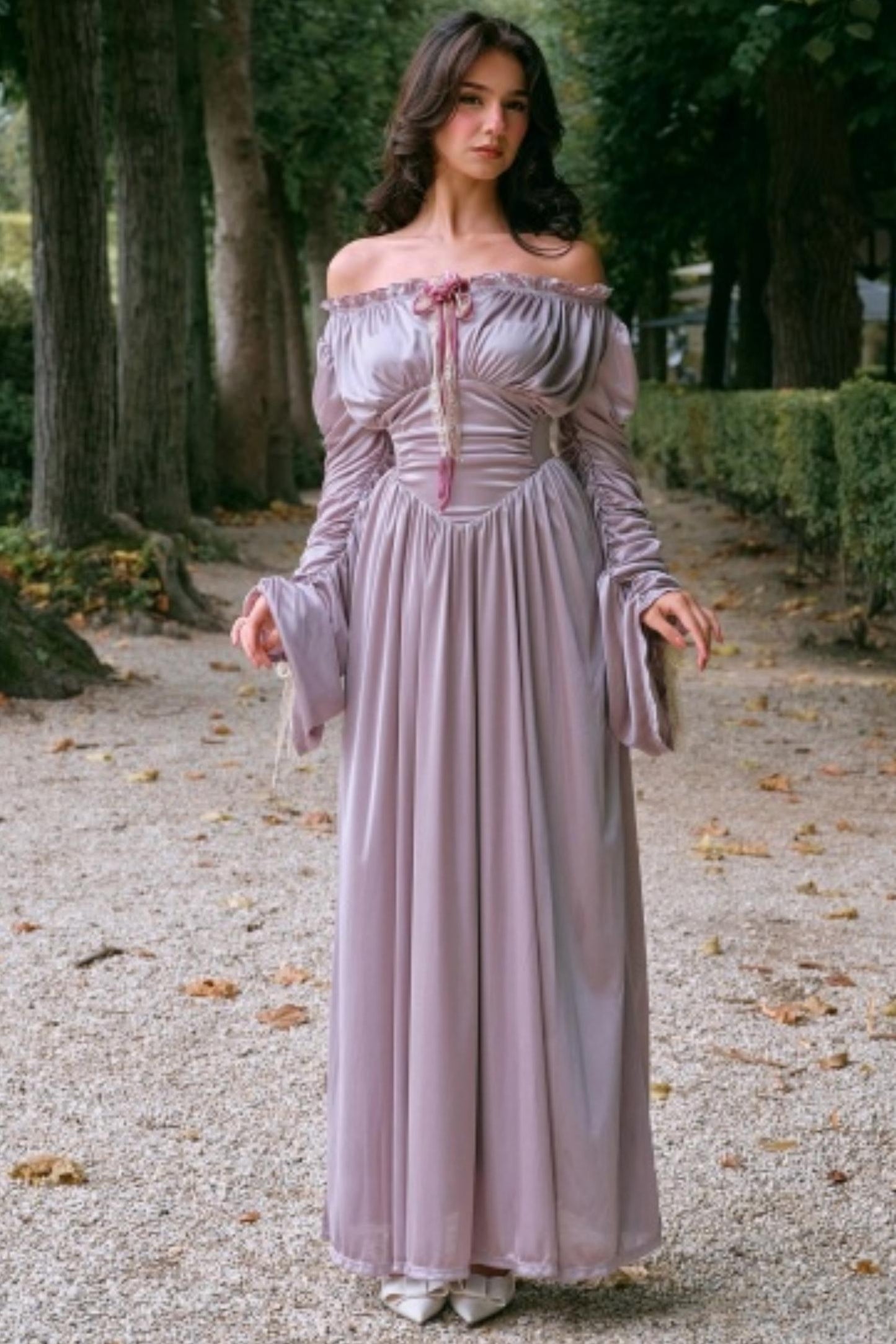 Satin Parthenon One-Shoulder Dress