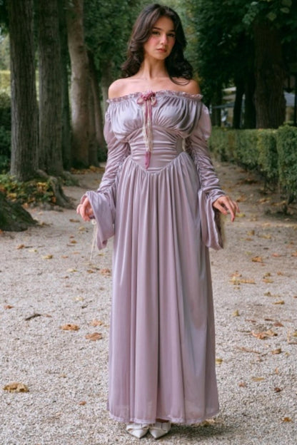 Satin Parthenon One-Shoulder Dress