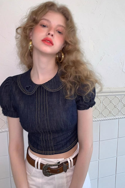 Adventure Doll Collar Denim Shirt