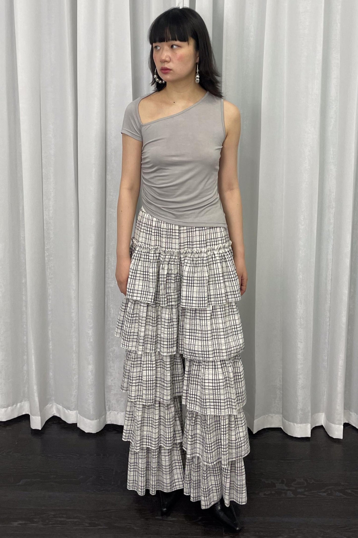 Plaid Wide-Leg Pants